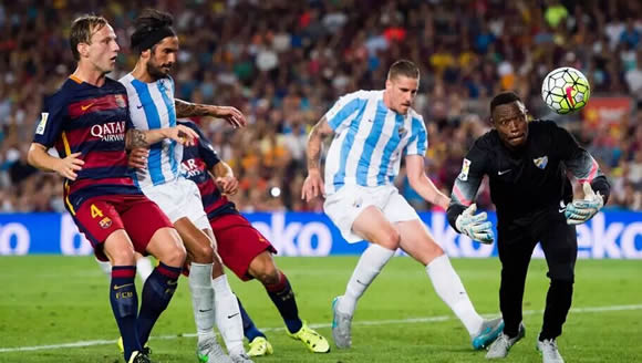 Barcelona 1 - 0 Malaga : Thomas Vermaelen nets winner as Primera Division champions Barcelona beat Malaga