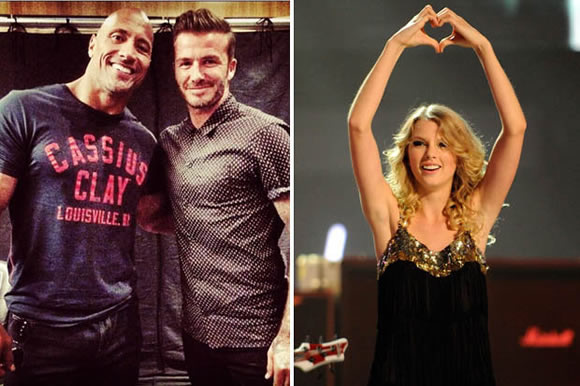The Rock and Becks make become BFFs over their love of Taylor Swift