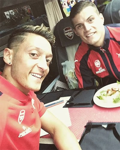 New Arsenal signing all smiles with Mesut Ozil after 3-1 win at Watford