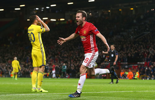 Manchester United 1 - 0 FK Rostov: Juan Mata on target as Manchester United reach Europa League quarter-finals