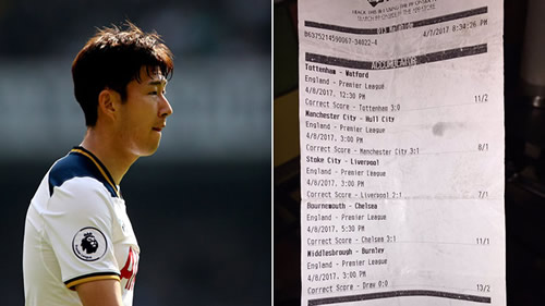 Spurs goalscorer Son Heung-min costs unlucky punter €46,000 bet