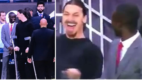 WATCH: Zlatan Couldn't Stop Laughing At Eric Bailly's Crutch Antics