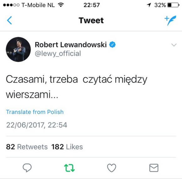 Lewandowski alerts Chelsea & Man United with cryptic tweet & delete