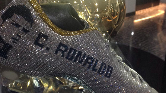 The dazzling Cristiano Ronaldo boots made from Swarovski crystal
