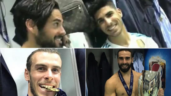 Real Madrid celebrate Super Cup win in Skopje