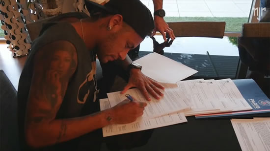 Neymar signed his PSG contract in Barcelona, not in Paris