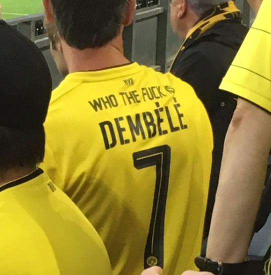 Borussia Dortmund fans hilariously fix their old Dembele shirts