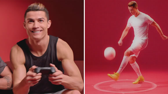 Cristiano Ronaldo plays a video game of himself for his fragrance announcement