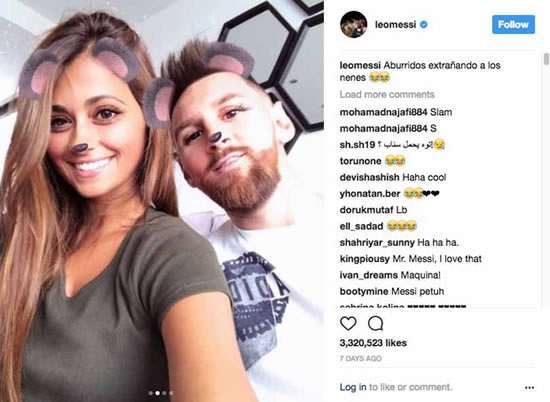 Messi & WAG have Instagram in stitches with VERY cheeky selfies