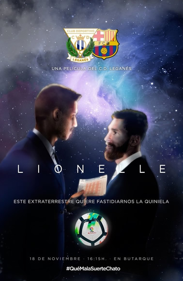 The Leganes-Barcelona poster channels a Christmas theme