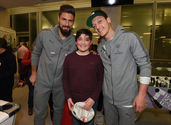 Host of Arsenal stars including Alexis Sanchez, Mesut Ozil and Granit Xhaka spread Christmas cheer to sick children at local hospitals