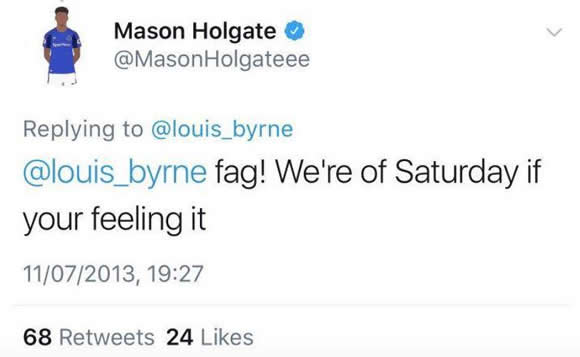 Mason Holgate accused of homophobic tweets as Everton star deletes Twitter account