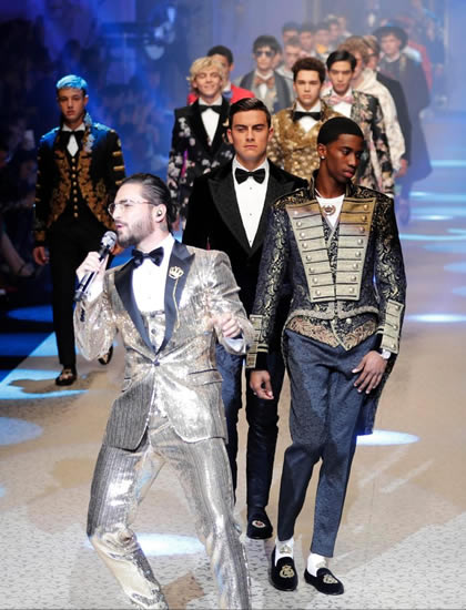 Manchester United target Paulo Dybala on the catwalk at Milan Fashion Week