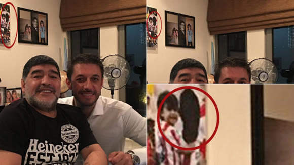 Maradona covers up Aguero's face in family photo