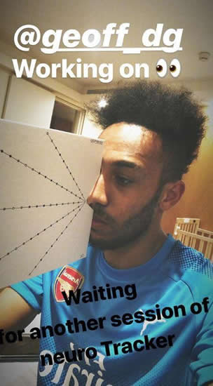 Pierre-Emerick Aubameyang carries out state-of-art brain training and recovery techniques