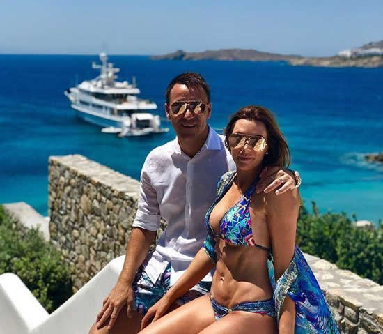 John Terry enjoys Mykonos holiday wife Toni as she poses in a blue bikini