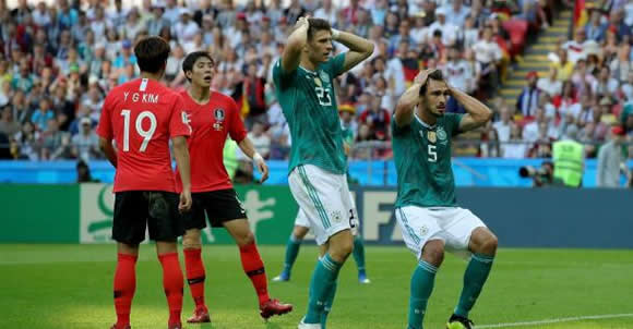 South Korea 2 Germany 0: Defending champions crash out after Kazan collapse