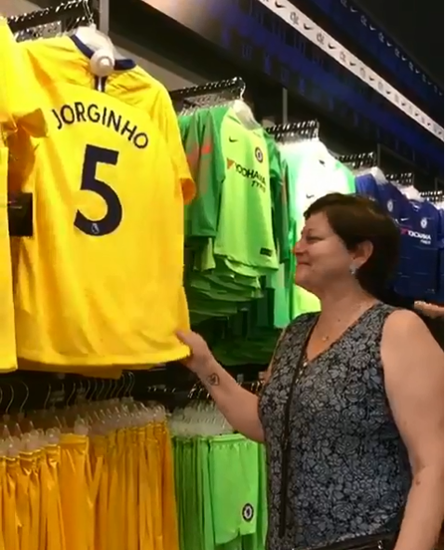 Heartwarming moment Jorginho’s mum wells up after seeing son’s shirt in Chelsea club shop
