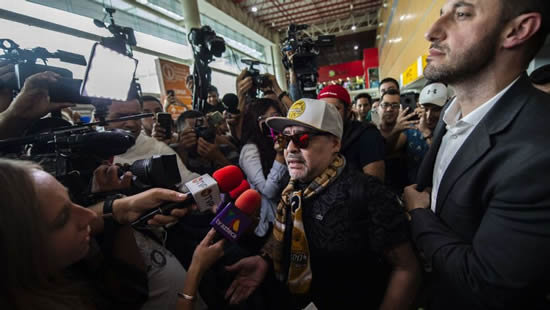 Diego Maradona lands in Mexico to begin managing at Dorados de Sinaloa