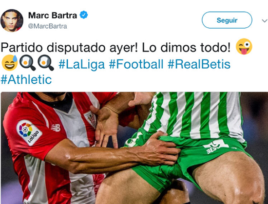 Bartra posts humorous social media photo after Athletic Club game