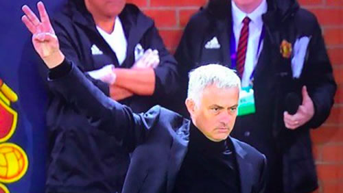 Juventus Fans Sing To Jose Mourinho, He Responds With Three Finger Gesture