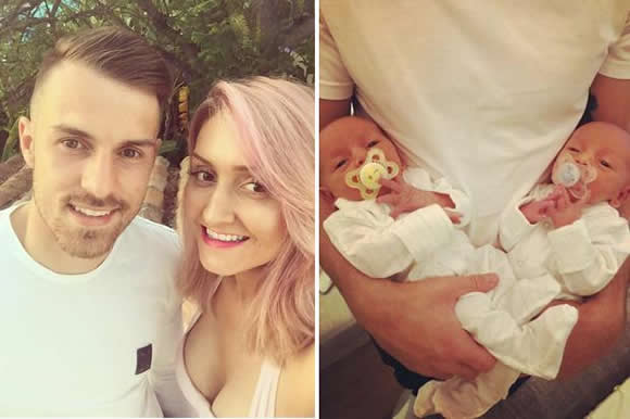 Arsenal star Aaron Ramsey reveals his newborn twins for first time in touching Instagram post