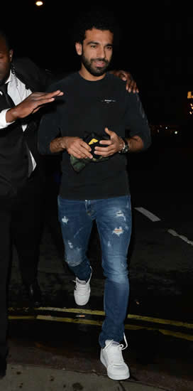 Liverpool stars Mo Salah and Alex Oxlade-Chamberlain enjoy night out in London after going top of the Premier League
