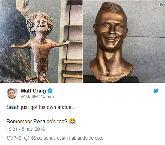 Salah's statue quickly becomes a meme