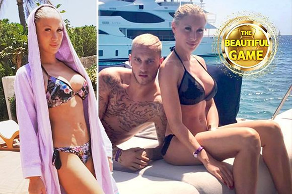 West Ham striker Marko Arnautovic's stunning wife Sarah who pinches Austrian to test his patience