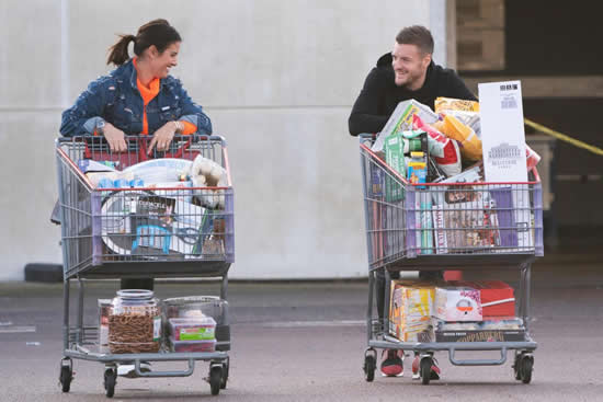 Leicester ace Jamie Vardy and wife Rebekah fill trolley with Christmas bargains at Costco despite him earning £80k-a-week