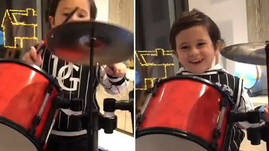 Messi's son shows off his drum kit: Rock and roll, baby!