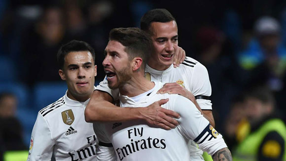 Real Madrid 3 Leganes 0: Ramos reaches 100 goals to earn Copa del Rey advantage