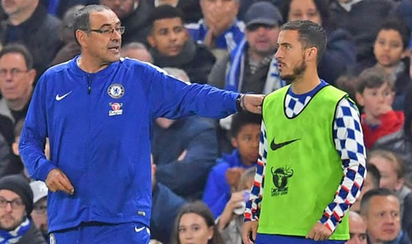 Chelsea boss Maurizio Sarri in dressing room confrontation with Eden Hazard