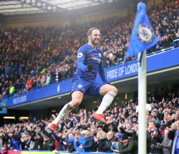 Chelsea 5 Huddersfield Town 0: Higuain up and running in Blues cruise