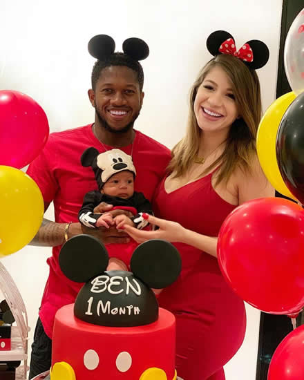 Man Utd outcast Fred dons Mickey Mouse ears at Disney-themed party to celebrate son turning one month old