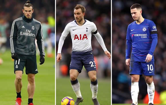 Real Madrid 'could offer Bale to Chelsea or Spurs in part-exchange transfer for Hazard or Eriksen'