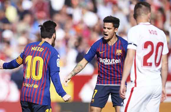 Sevilla 2 Barcelona 4: Messi hat-trick saves LaLiga leaders