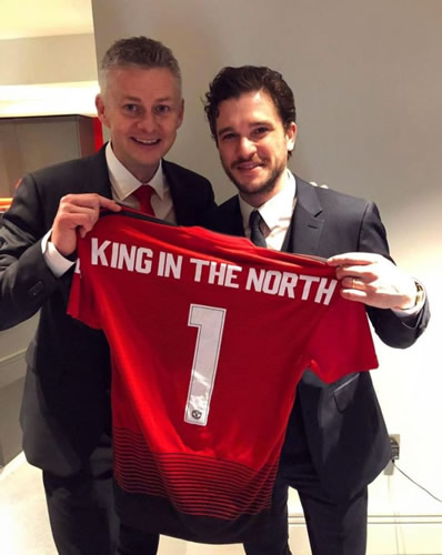 Solskjaer and Jon Snow vie for ‘King of the North’ title as Kit Harrington meets Man Utd stars
