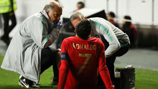 Cristiano Ronaldo substituted due to injury against Serbia