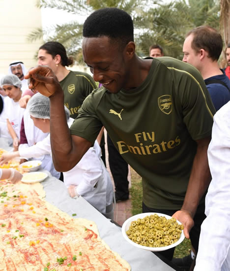 Welbeck performs famous 'Salt Bae’ celebration as crocked Arsenal ace chips in with cooking while on Dubai warm-weather training