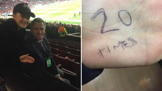 13-Year Old Manchester United Fan Has Picture With Jamie Carragher, Writes '20 Times' On Her Hand