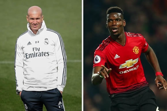 Real Madrid boss Zinedine Zidane reacts to Paul Pogba transfer question