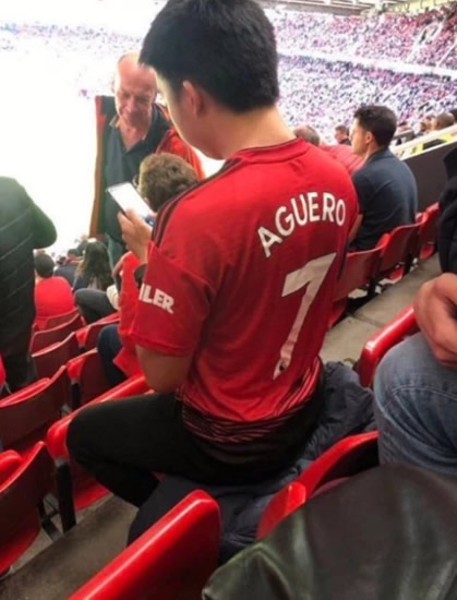 Man Utd fan has Aguero printed on the back of his shirt… but there's a good reason why