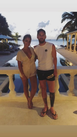 HIT THE BAR-CELONA Lionel Messi gets over Copa America hangover with a beer on Caribbean family holiday before Barcelona return
