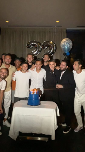 Wanda Icardi celebrates ‘another year’ at Inter as players and Wags party together for Lautaro Martinez’s birthday hinting he will stay at San Siro