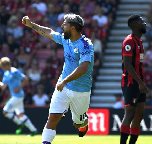 Bournemouth 1-3 Manchester City: Aguero reaches 400 career goals as champions go second