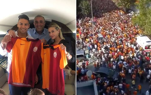 Over 25,000 Galatasaray fans gathered at Istanbul Airport to welcome Radamel Falcao to the club