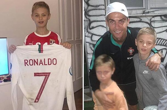 Watch Cristiano Ronaldo high five Man Utd star Nemanja Matic’s son in tunnel before giving him Portugal shirt after win over Serbia