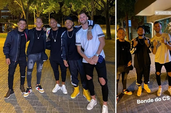 REUNITED Neymar enjoys night out with ex team-mates in Barcelona ahead of court case against former club