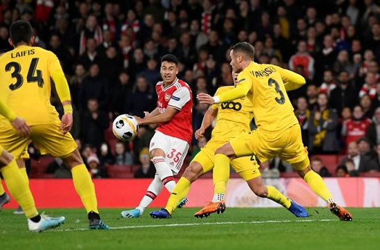 Arsenal star Gabriel Martinelli's WAG praises forward ahead of Europa clash